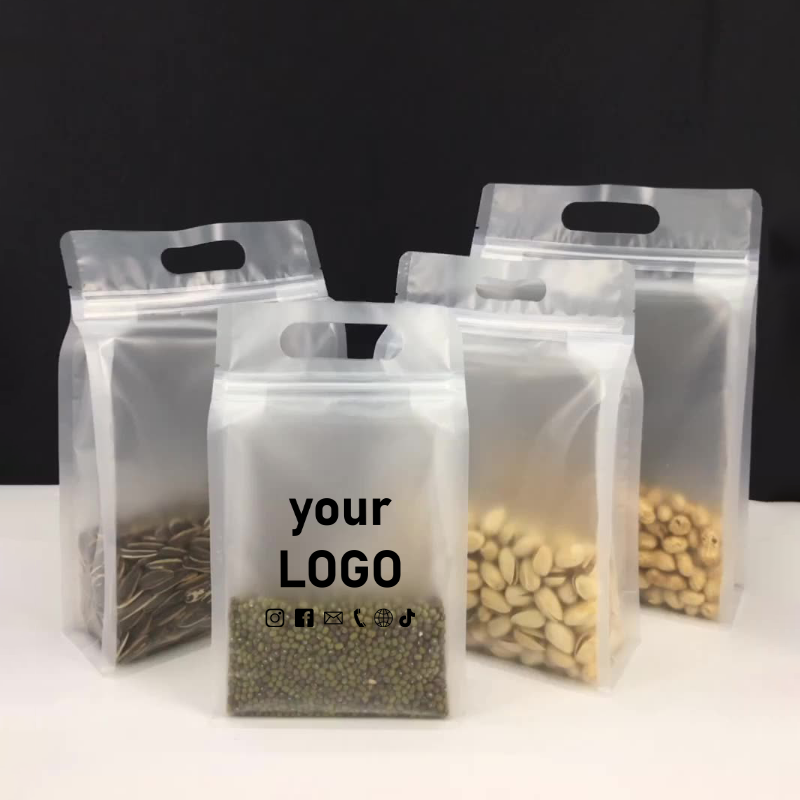 Commercial Printing House - ถุงปิดผนึกอาหารโปร่งใสฝ้าแบบพกพา 50 ถุงอาหารสุนัขถุง ziplock เชิงพาณิชย์สามารถพิมพ์พร้อมโลโก้บริษัท