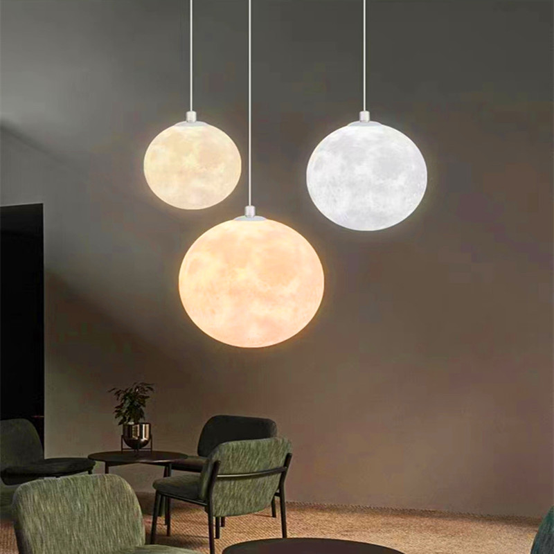 Hall Commercial Printing - 3D การพิมพ์ Moon โคมระย้าห้องนอนที่เรียบง่าย Round Ball