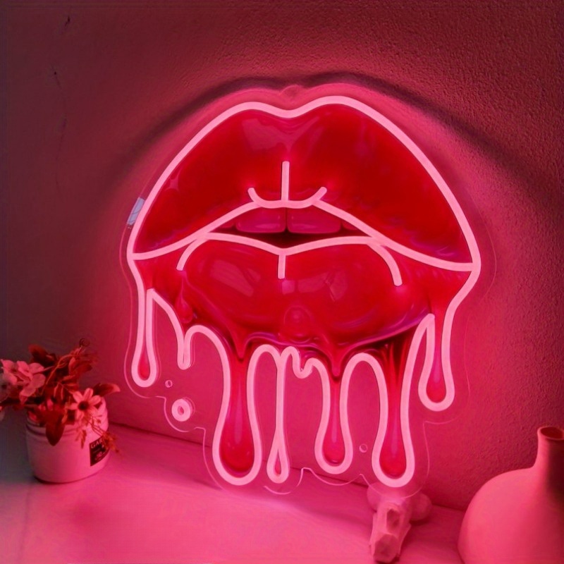 Melting Lips UV พิมพ์ป้ายนีออน - Commercial Wall Printing บทวิจารณ์และราคา
