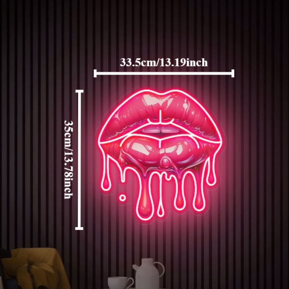 Melting Lips UV พิมพ์ป้ายนีออน - Commercial Wall Printing บทวิจารณ์และราคา