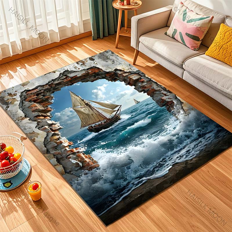 พรมพิมพ์ลายเรือใบทะลุกำแพงแตก  - Commercial Wall Printing บทวิจารณ์และราคา