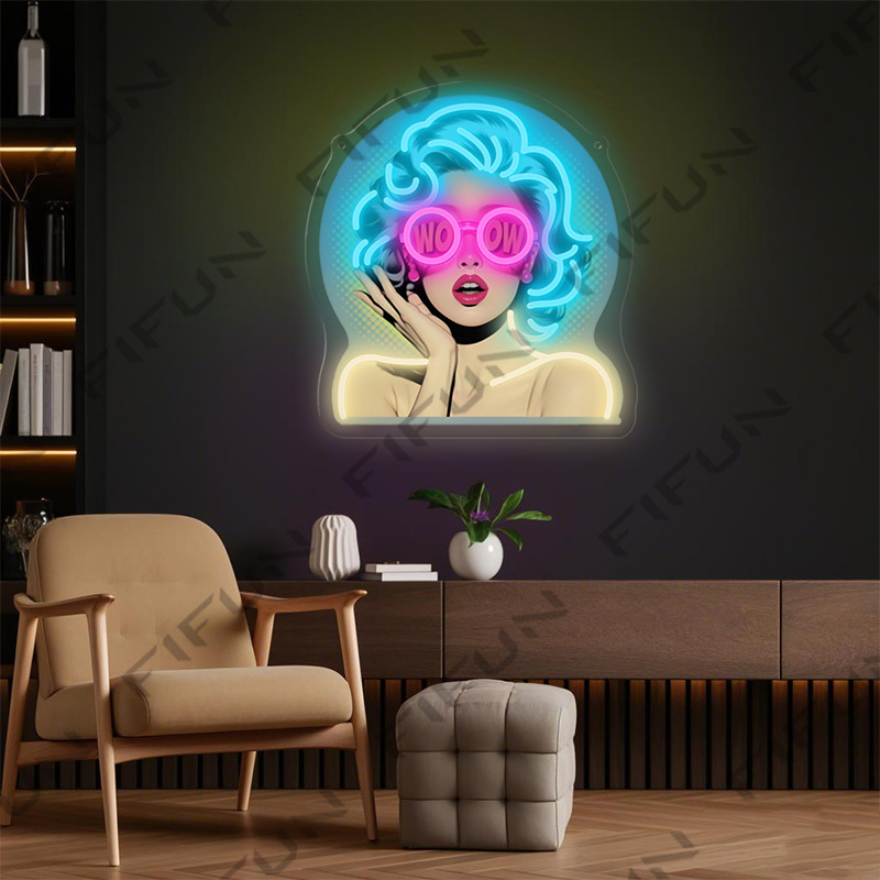 ป้ายไฟนีออน WOW Curl Girl พิมพ - Commercial Wall Printing บทวิจารณ์และราคา