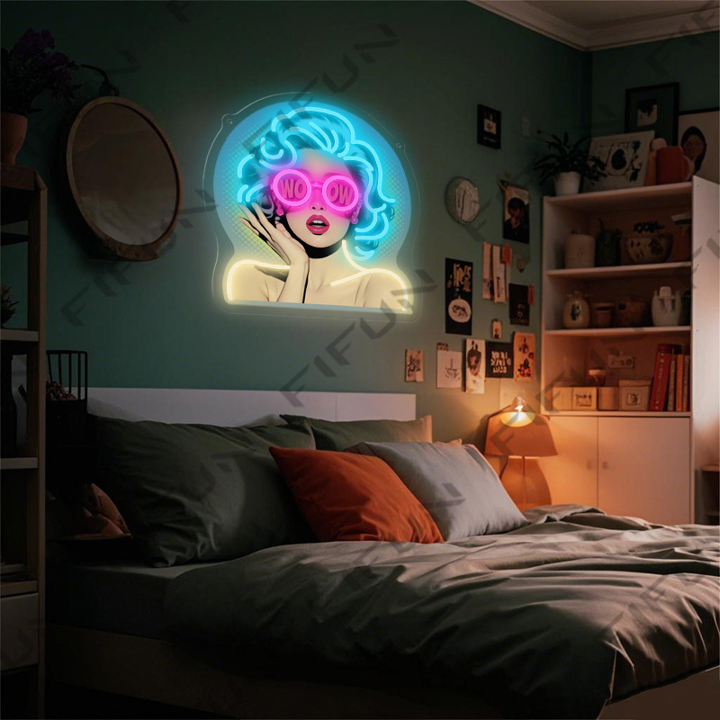 ป้ายไฟนีออน WOW Curl Girl พิมพ - Commercial Wall Printing บทวิจารณ์และราคา